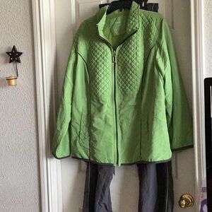 Green Quilted Women's Jacket and pants